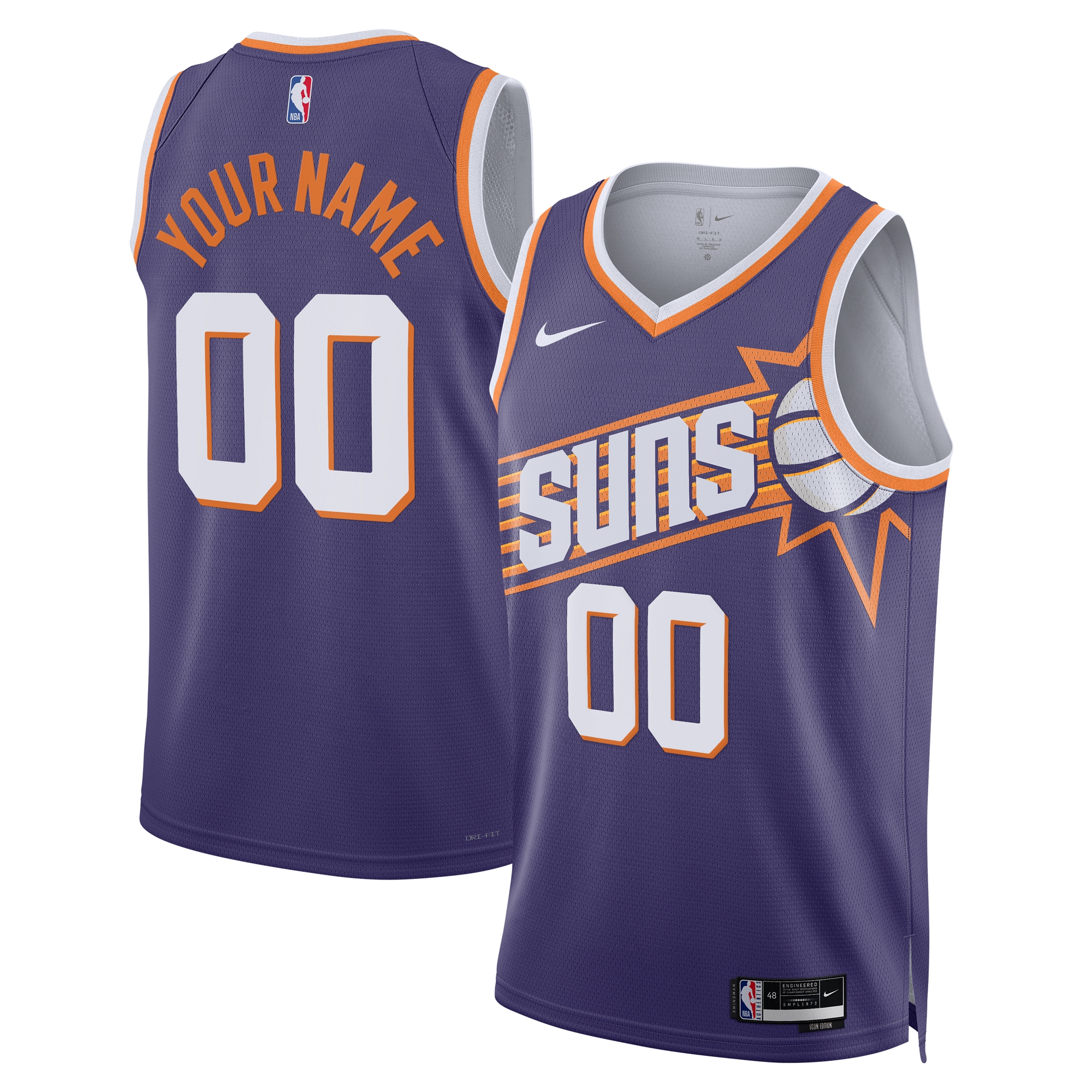  Phoenix Suns Unisex Swingman Custom Jersey - Purple - Icon Edition