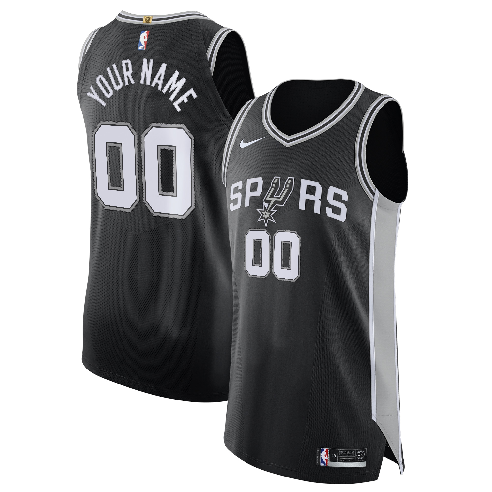 San Antonio Spurs Custom Jersey Black - Icon Edition