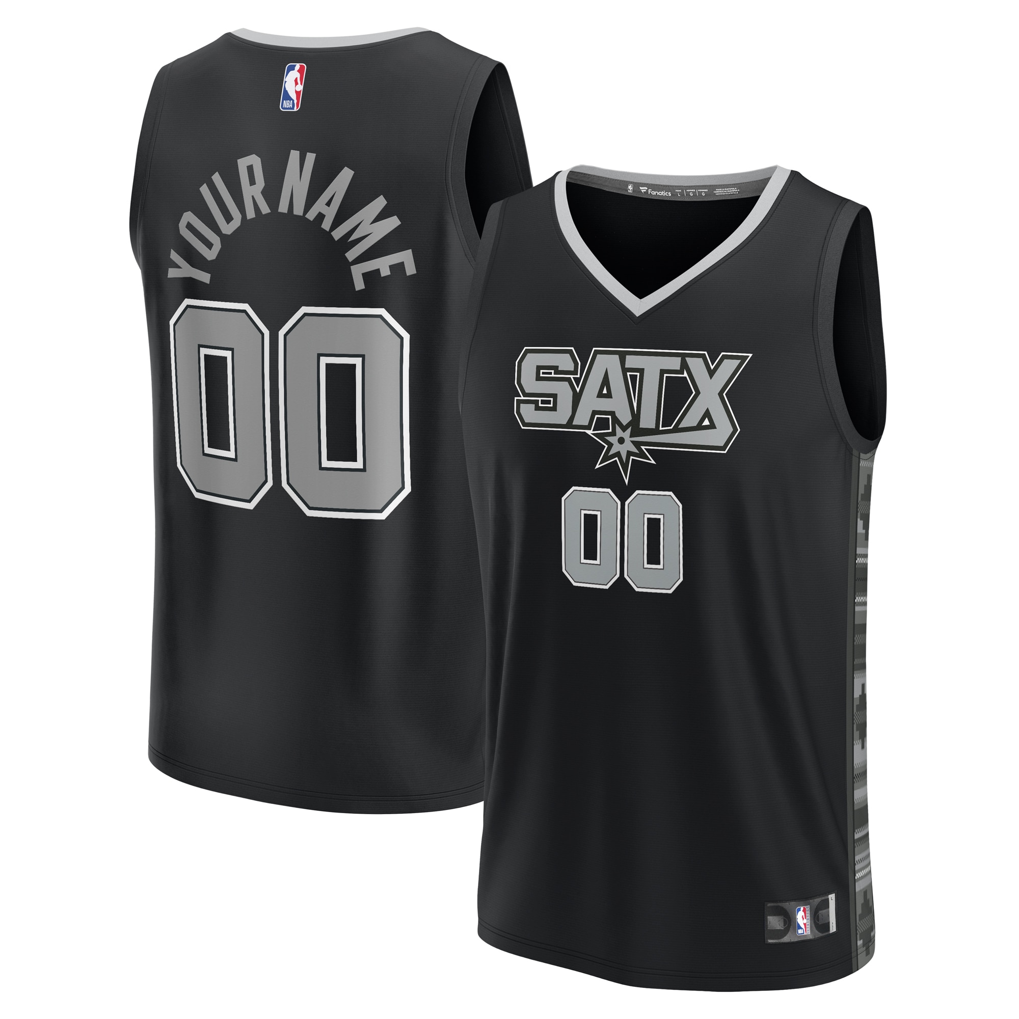  San Antonio Spurs Fanatics Fast Break Custom Jersey - Black - Statement Edition