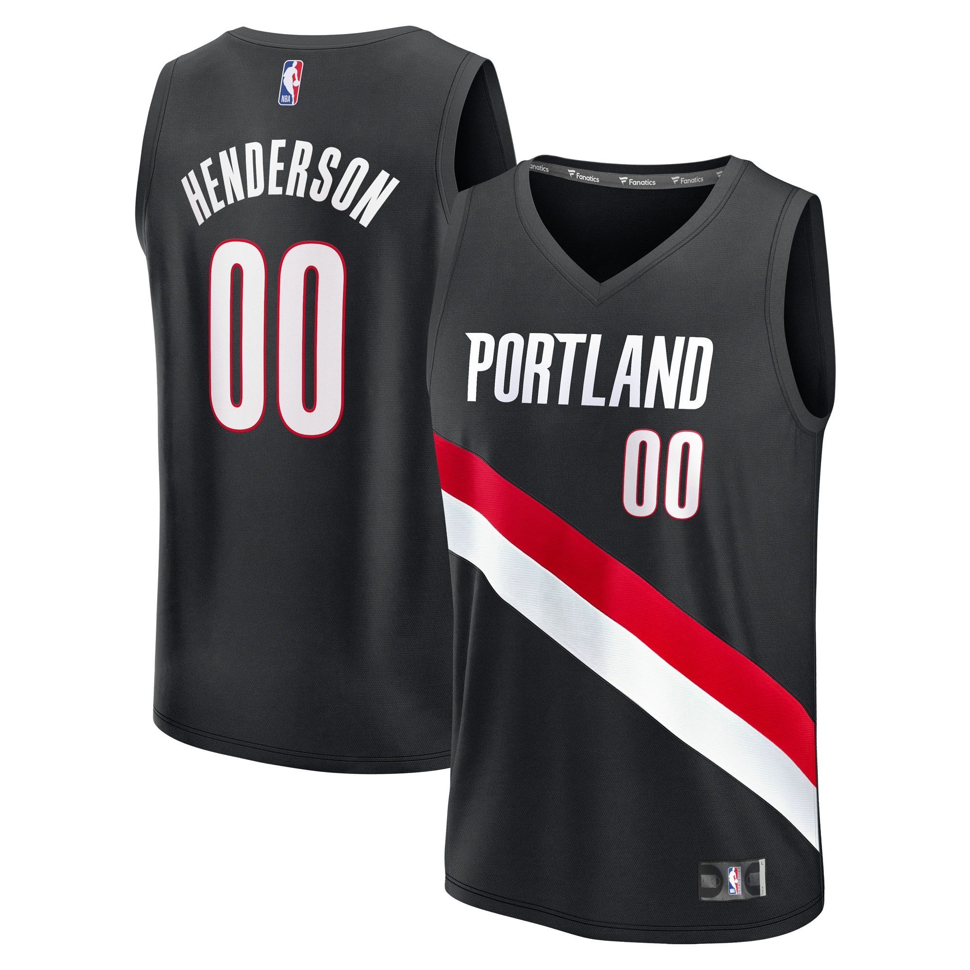 Scoot Henderson Portland Trail Blazers Fanatics Fast Break Jersey - Icon Edition - Black