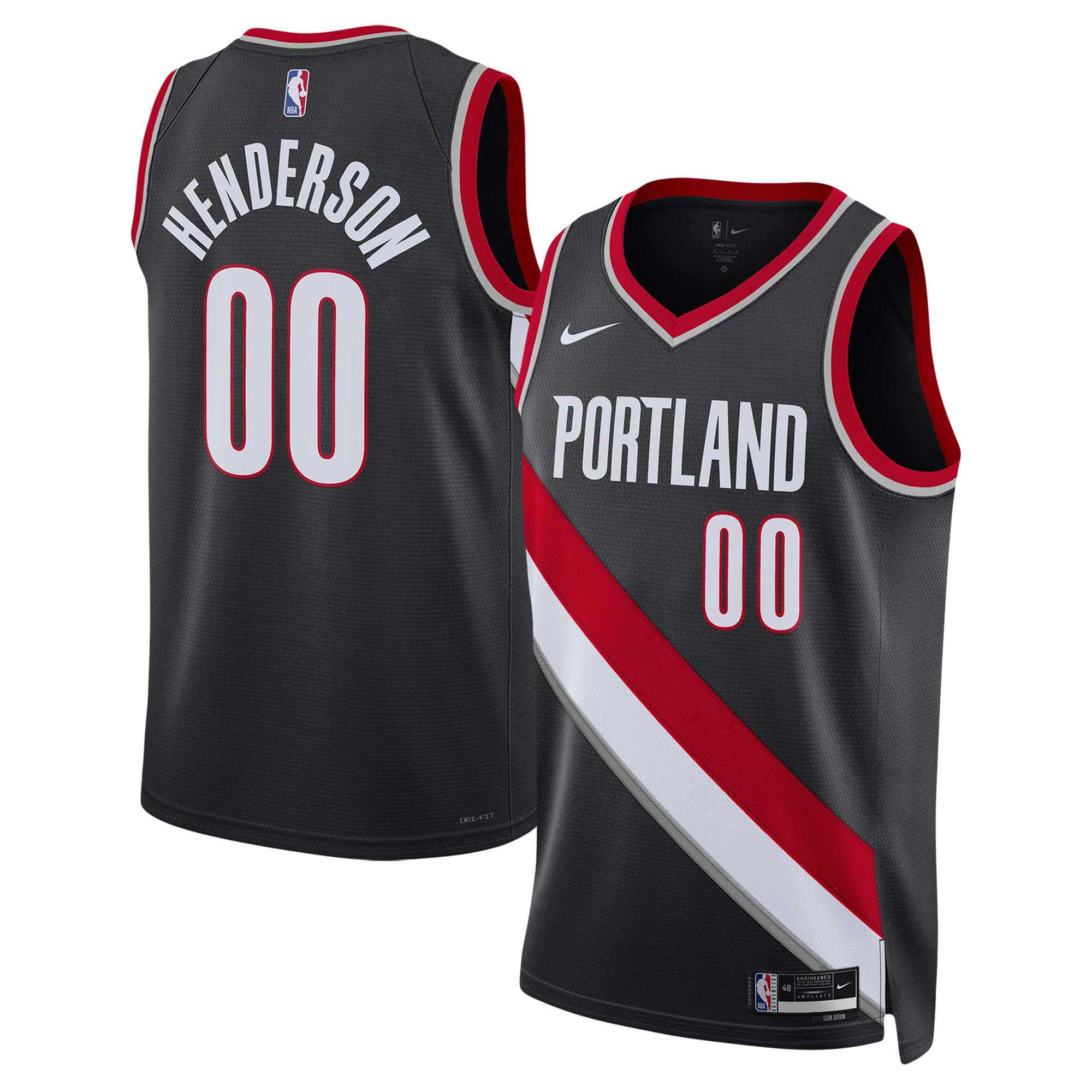 Scoot Henderson Portland Trail Blazers Unisex 2023 Draft Swingman Jersey - Icon Edition - Black
