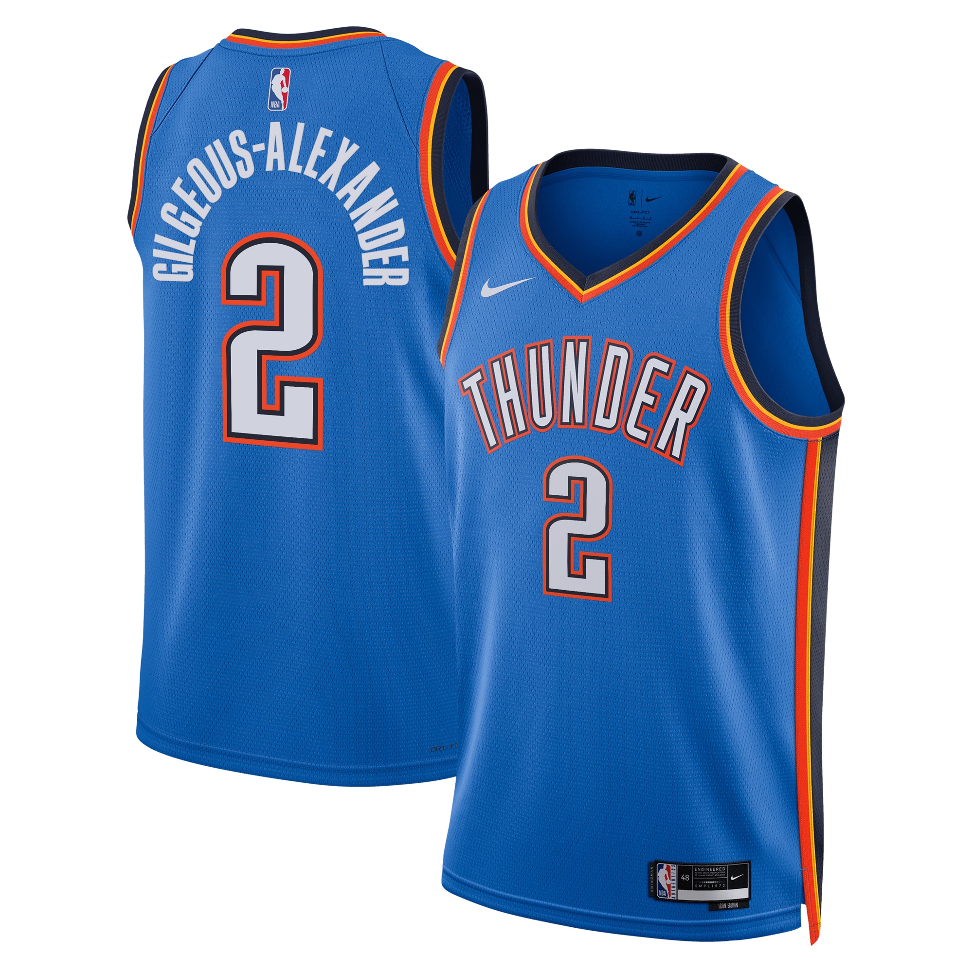 Shai Gilgeous-Alexander Oklahoma City Thunder Unisex Badge Swingman Jersey - Icon Edition - Blue