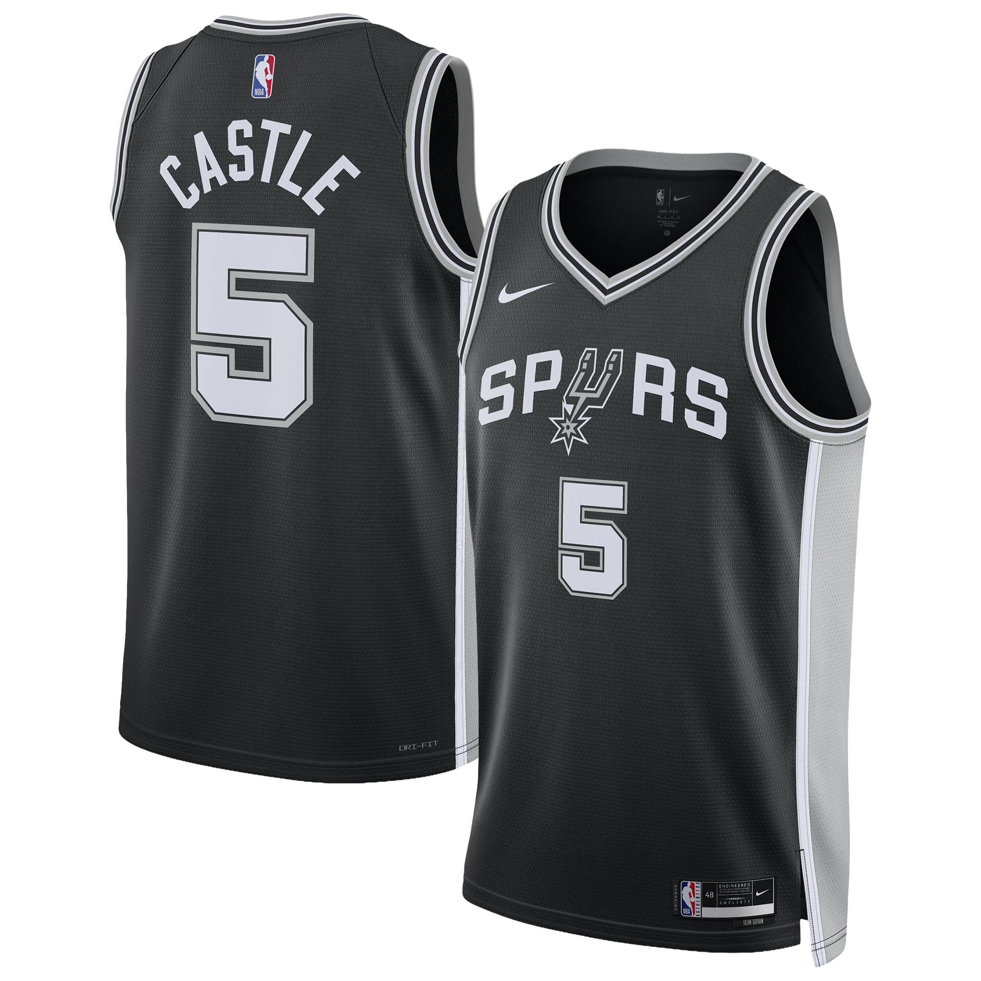 Stephon Castle San Antonio Spurs Unisex Swingman Jersey - Icon Edition - Black