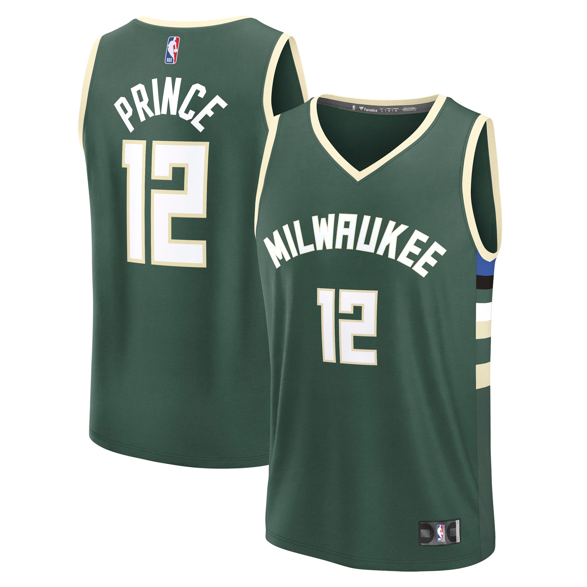 Taurean Prince Milwaukee Bucks Fanatics Fast Break Player Jersey - Icon Edition - Hunter Green