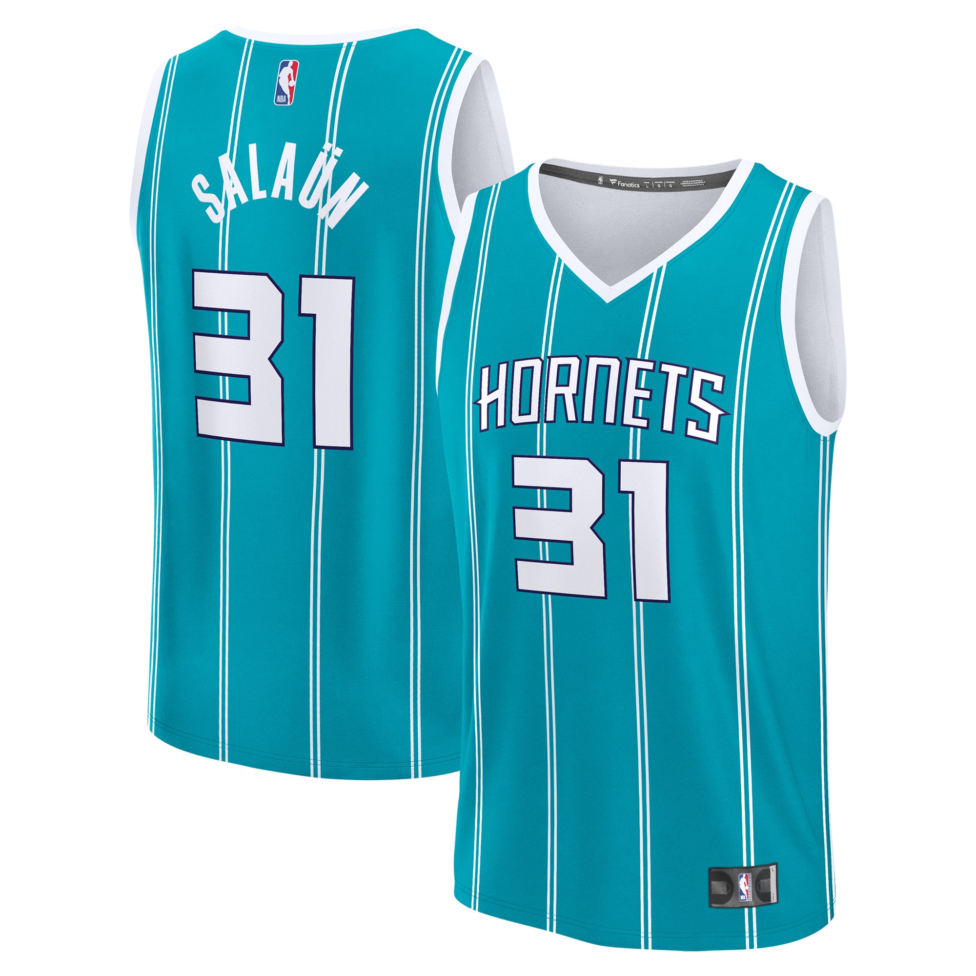 Tidjane Salaun Charlotte Hornets Fanatics 2024 Draft Fast Break Player Jersey - Icon Edition - Teal