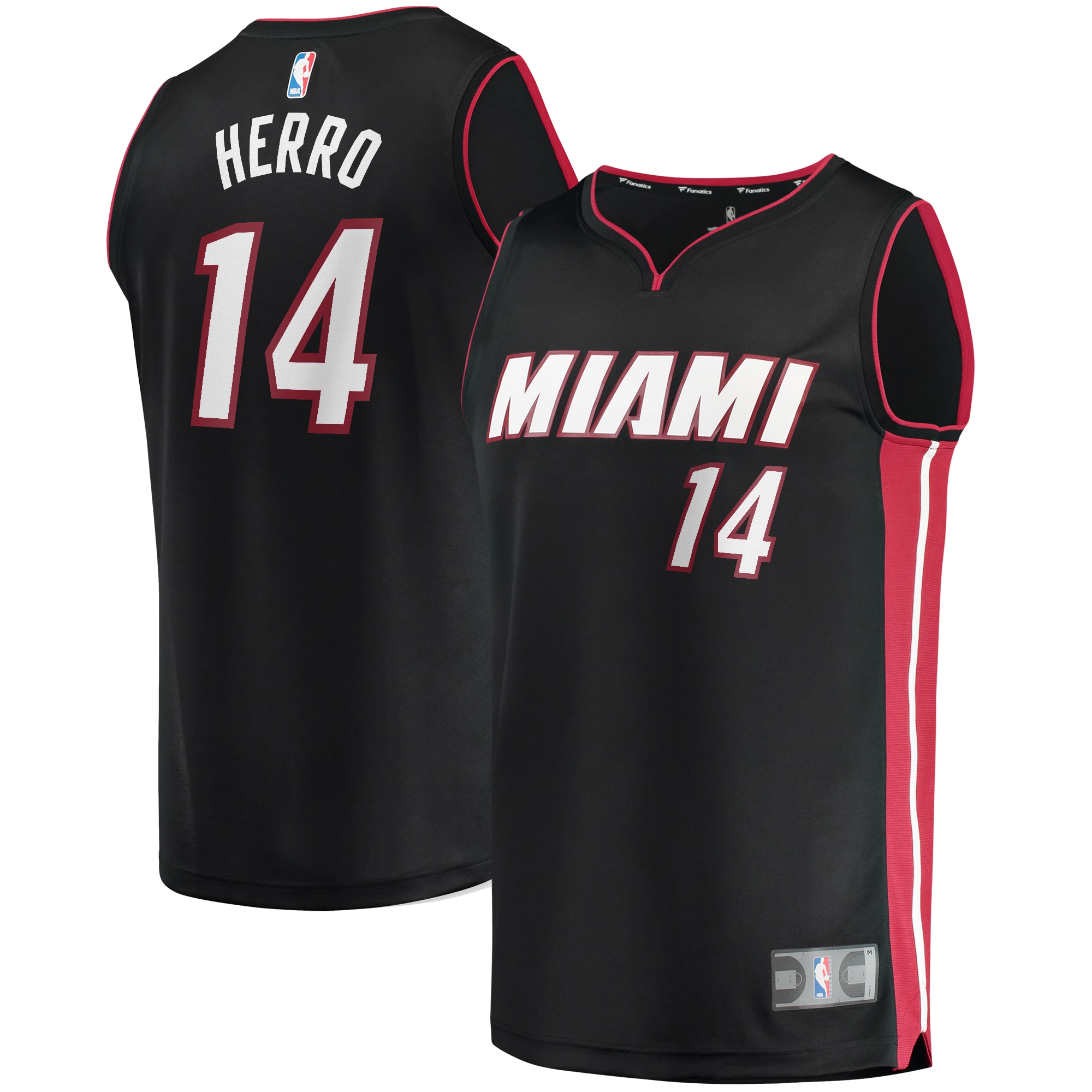 Tyler Herro Miami Heat Fanatics Fast Break Jersey Black - Icon Edition