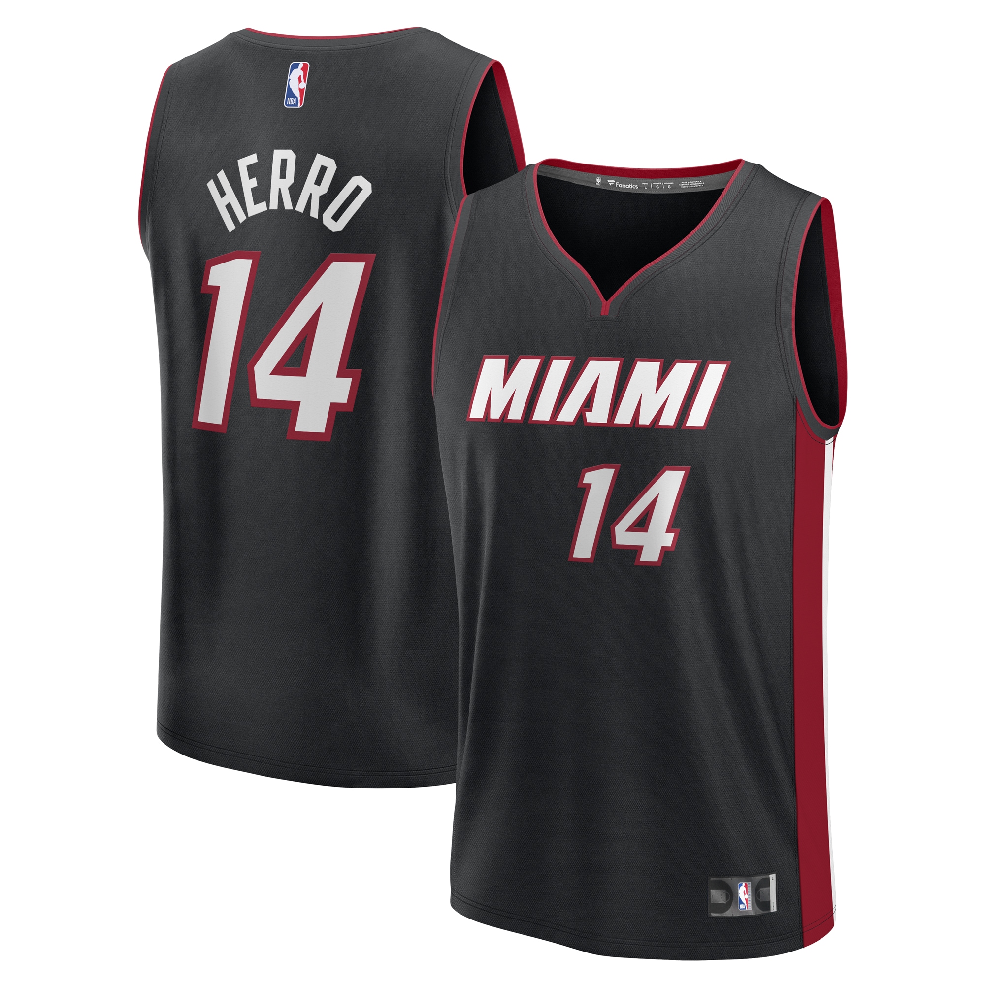 Tyler Herro Miami Heat Fanatics Fast Break Player Jersey - Black - Icon Edition