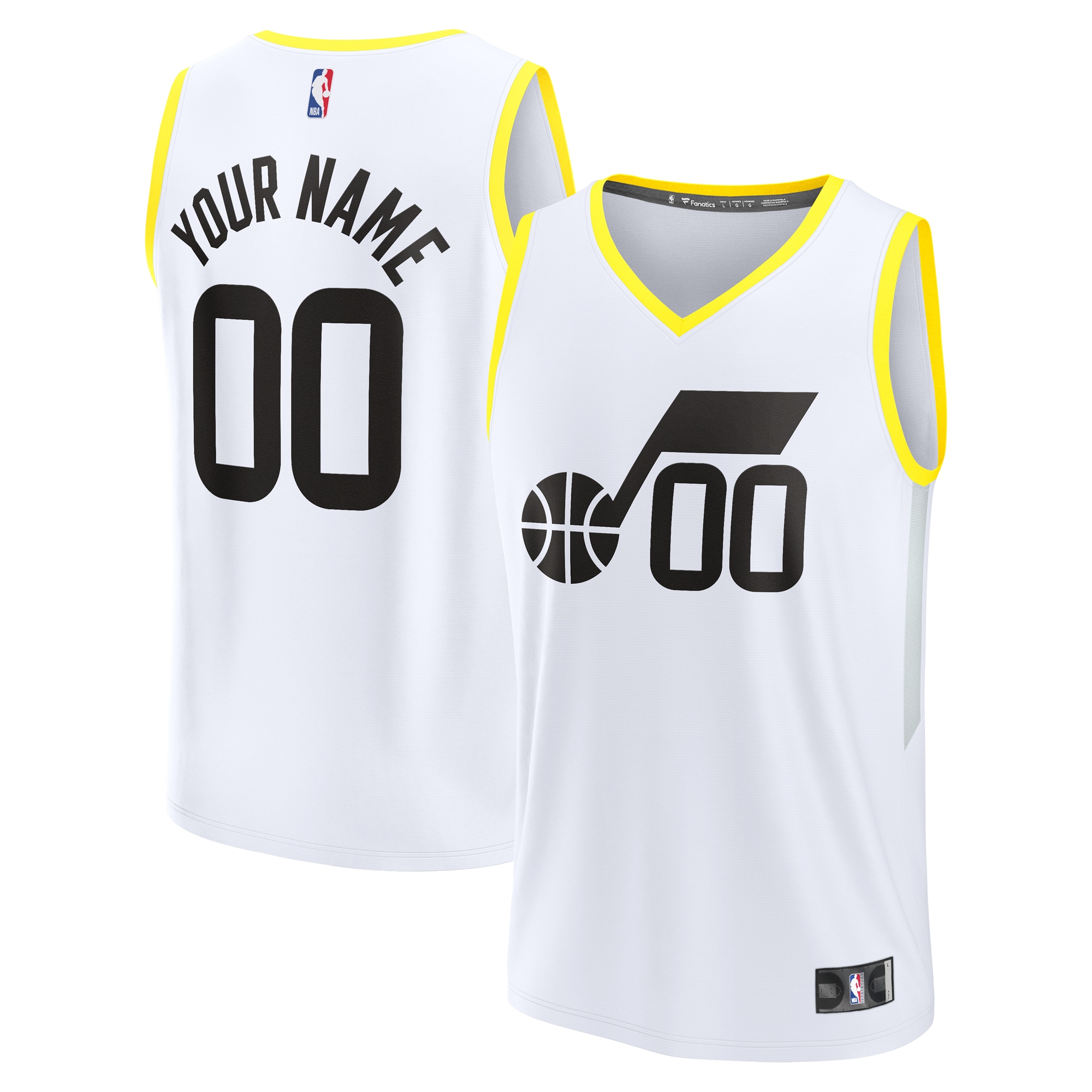 Utah Jazz Fanatics Fast Break Custom Jersey - Association Edition - White