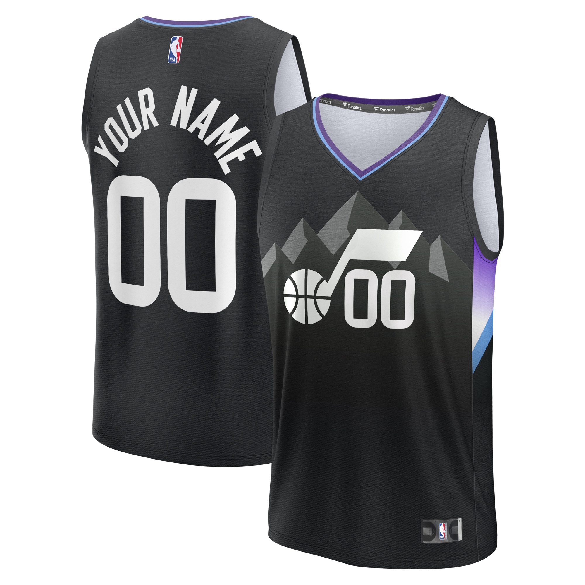 Utah Jazz Fanatics Fast Break Custom Jersey - Statement Edition