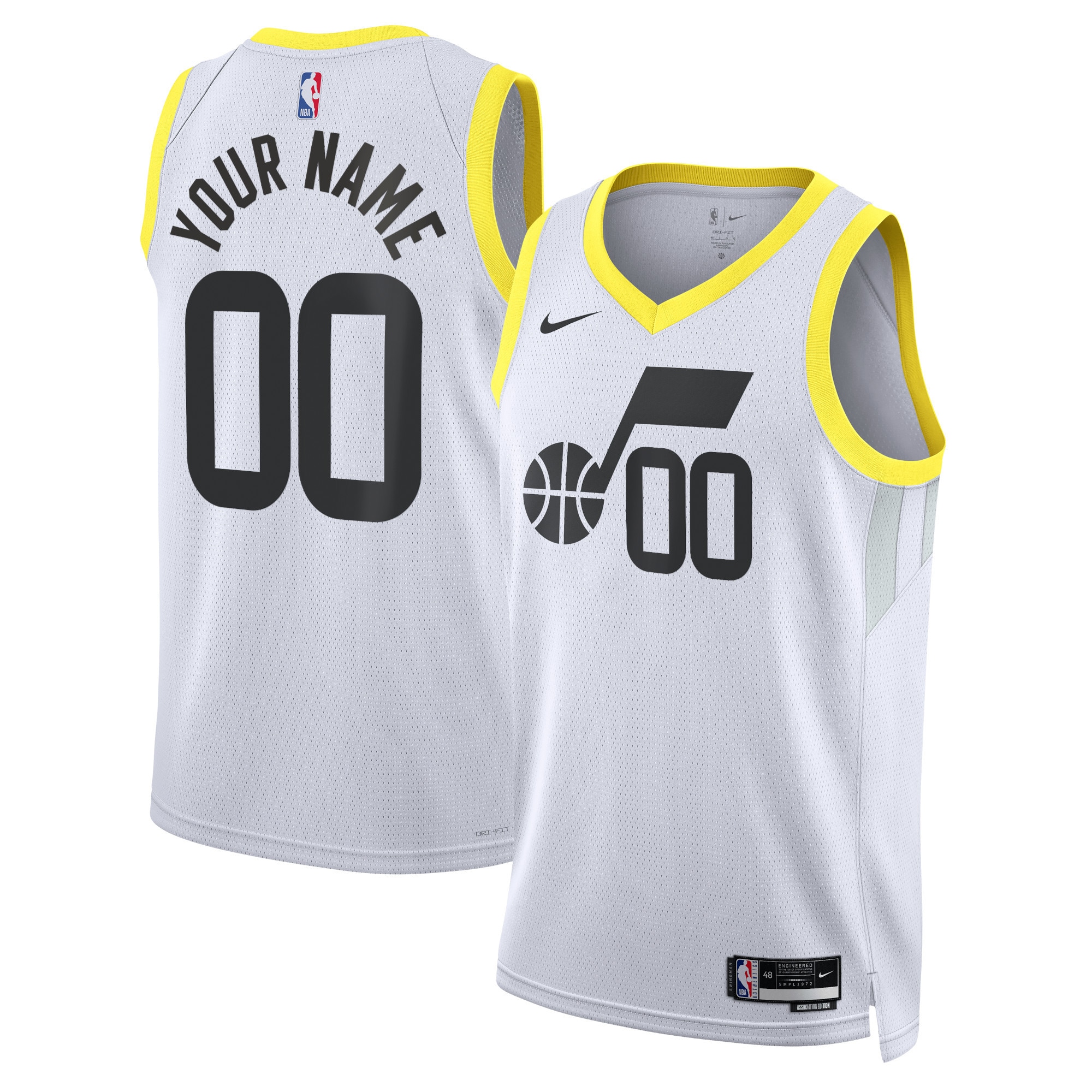 Utah Jazz Unisex Swingman Custom Jersey White - Association Edition