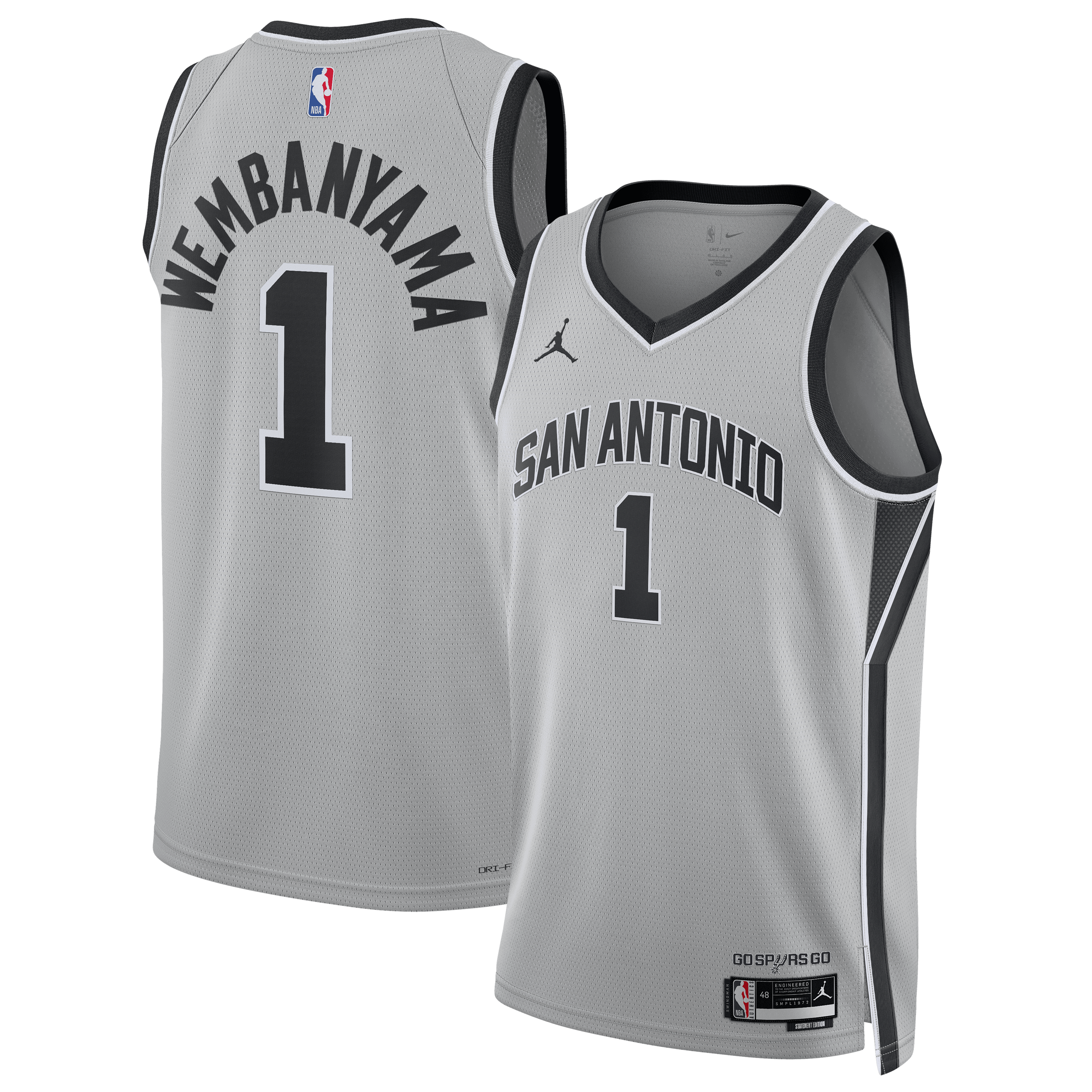 Victor Wembanyama San Antonio Spurs Jordan Brand Unisex Swingman Jersey - Statement Edition - Silver