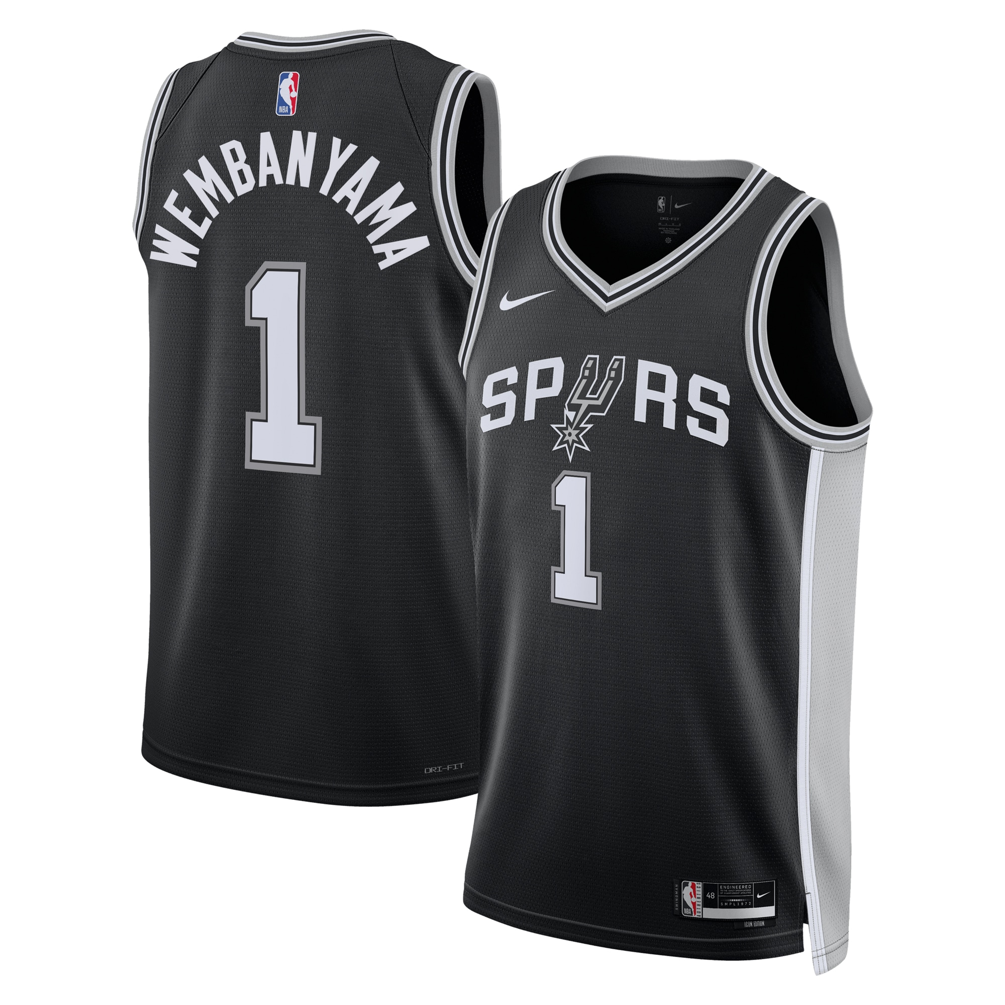 Victor Wembanyama San Antonio Spurs Unisex 2023 Draft First Round Pick Swingman Jersey - Icon Edition - Black