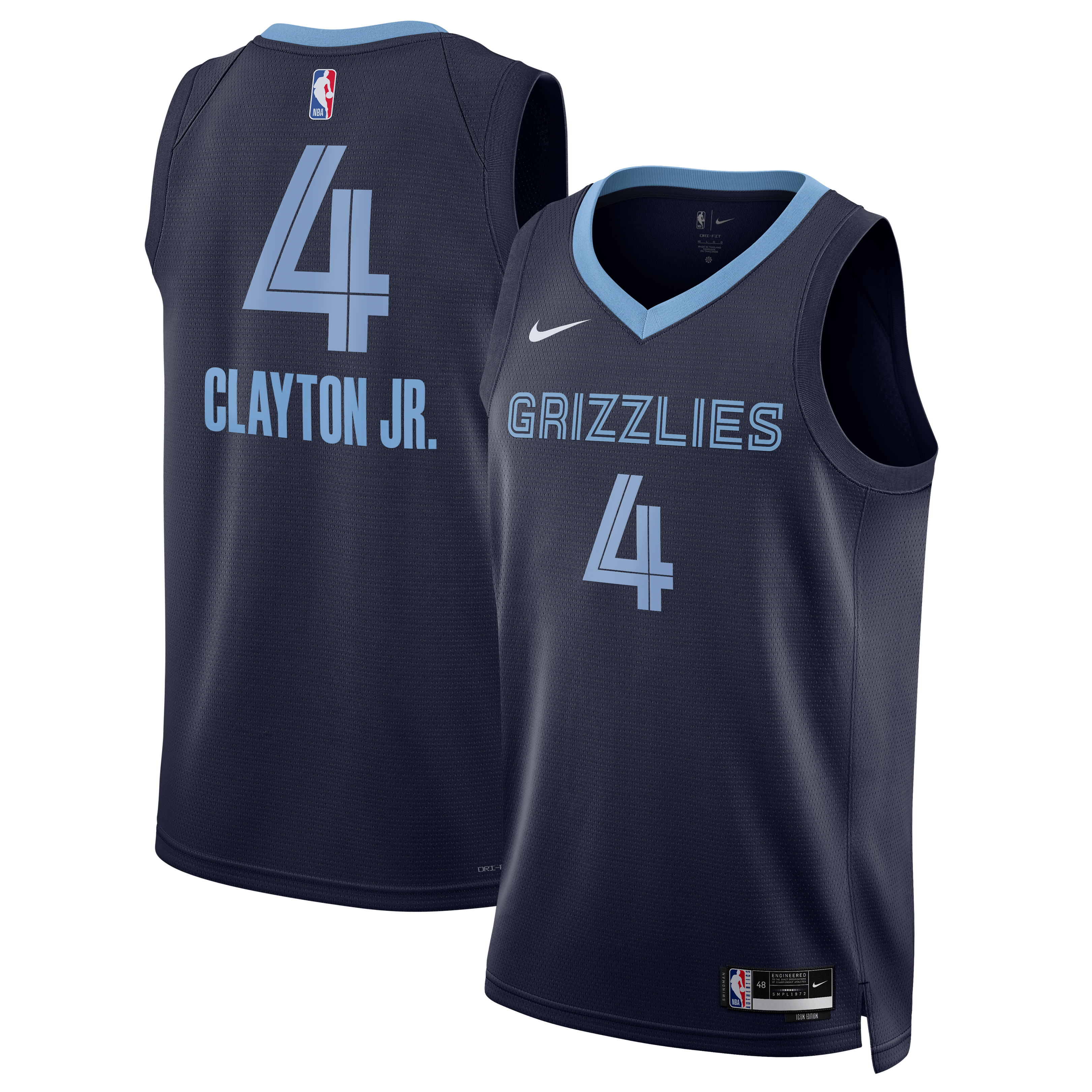 Walter Clayton Jr. Memphis Grizzlies Unisex Swingman Jersey - Icon Edition - Navy