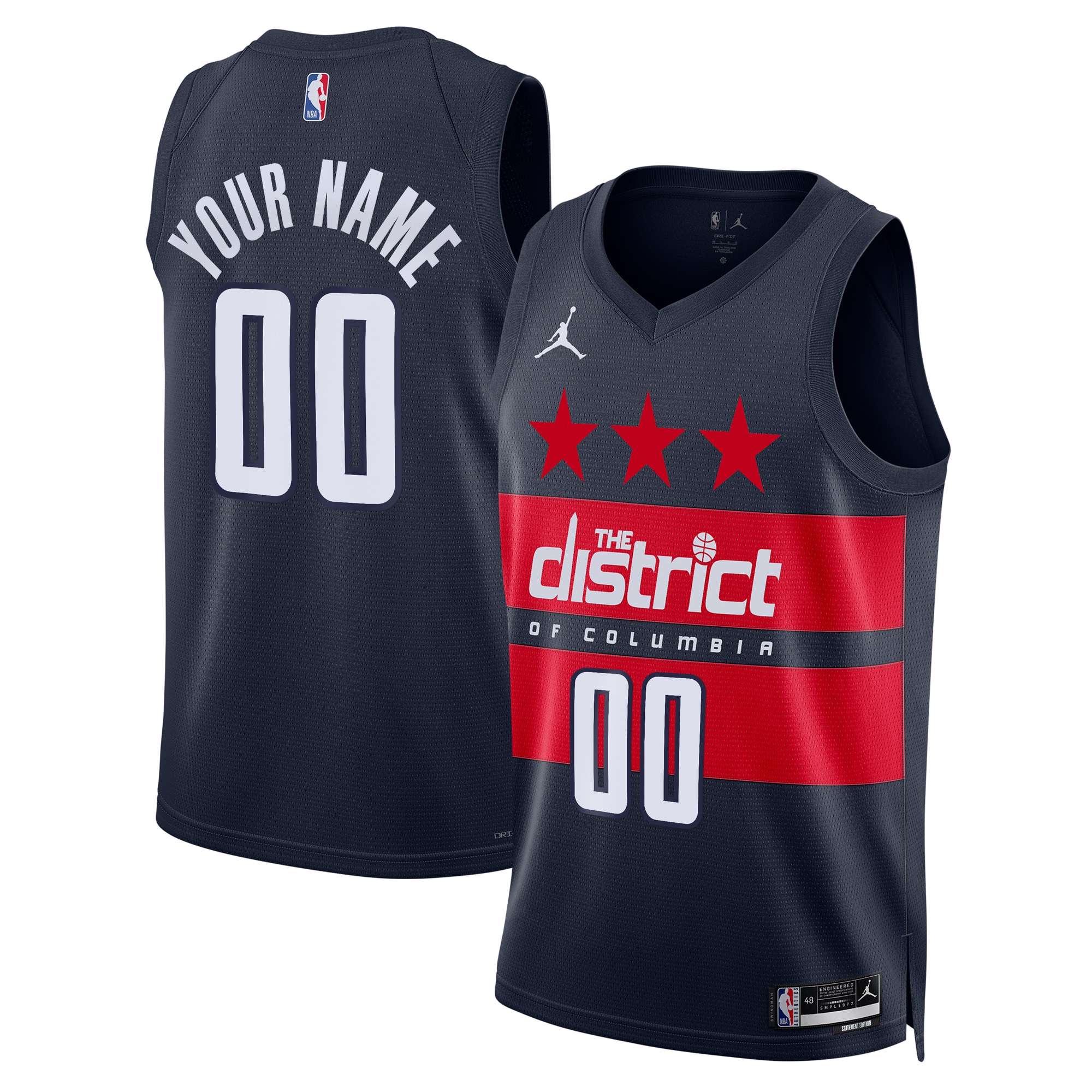  Washington Wizards Jordan Brand Unisex 2024/25 Custom Swingman Jersey - Statement Edition - Navy
