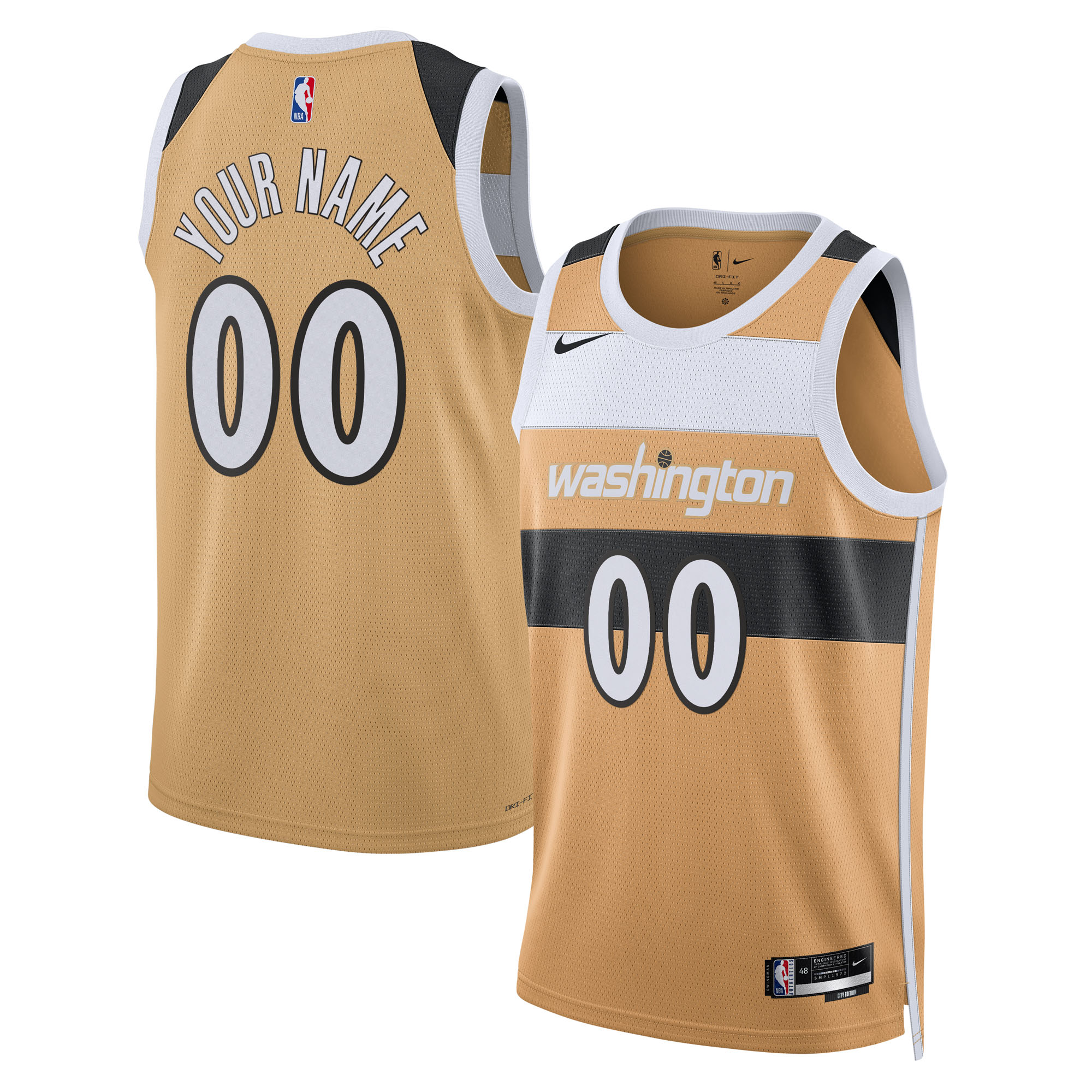 Washington Wizards Unisex 2025/26 City Edition Swingman Custom Jersey - Gold
