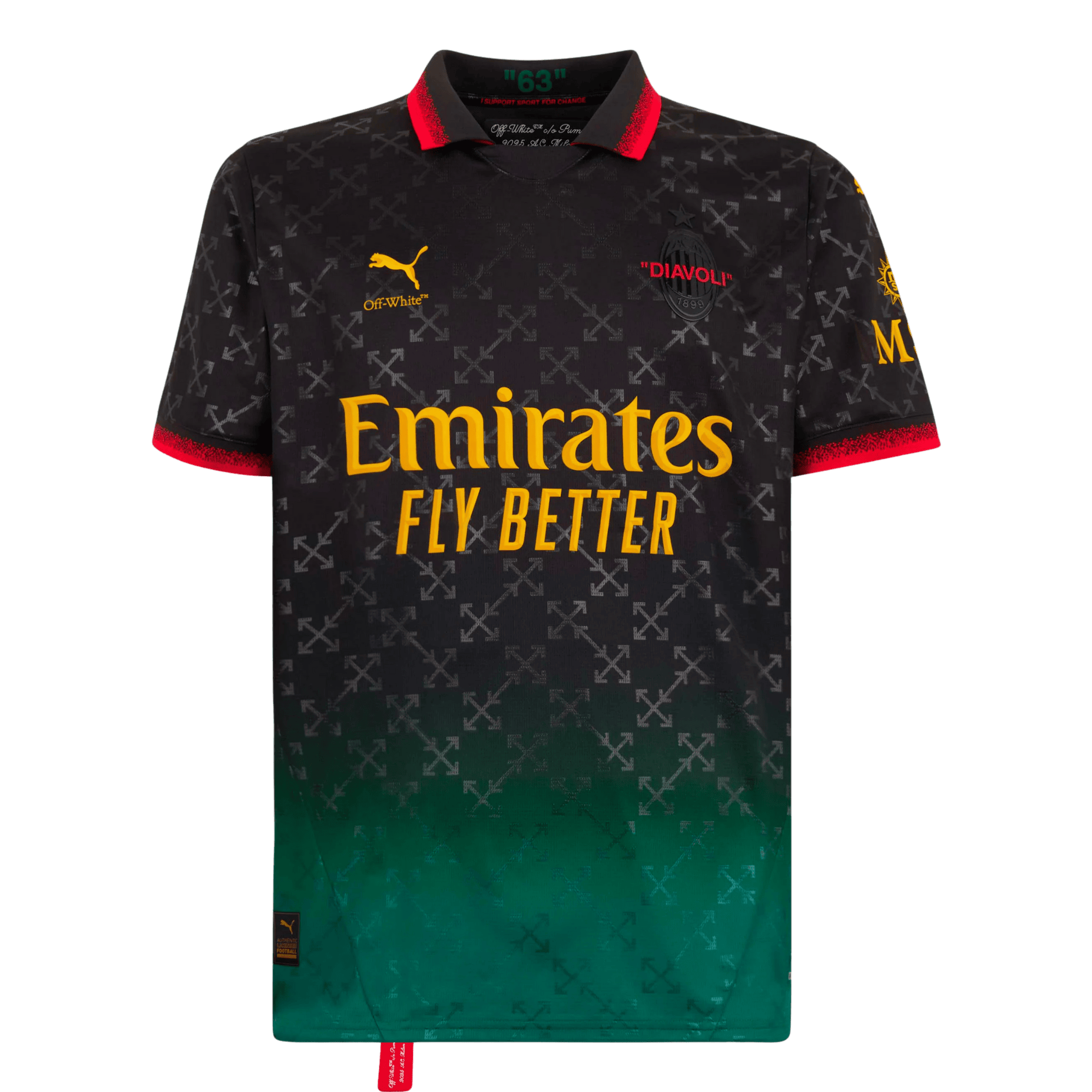 24/25 AC Milan x Off White Black Jersey
