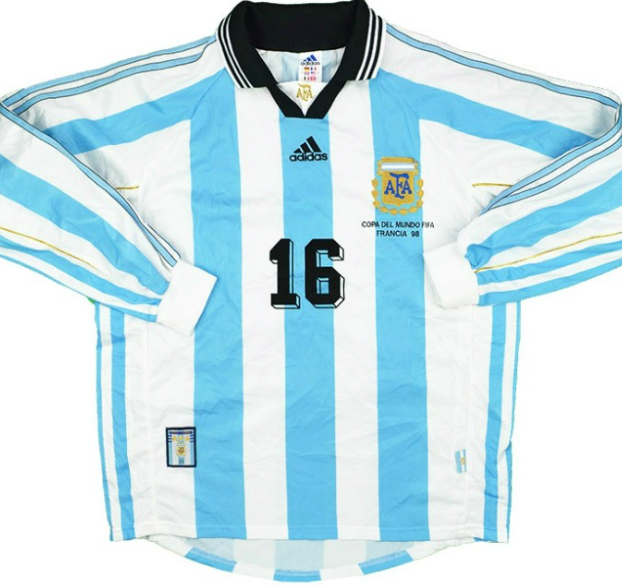 Argentina 1998 Home Long Sleeve Jersey