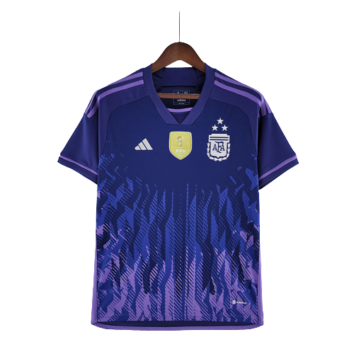 Argentina 2022 Away Jersey "Three Stars" + World Cup Champion Badge