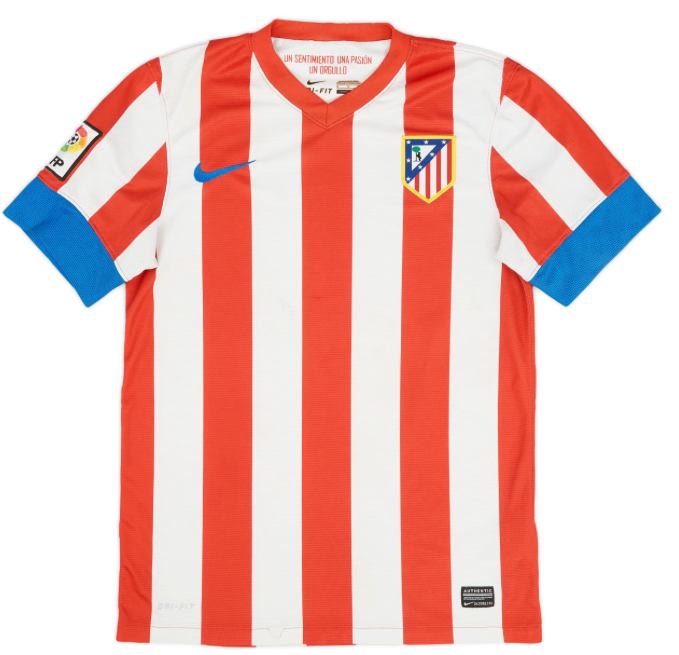 Atletico Madrid 2012/13 Home Jersey + La Liga Patch, Sponsorless
