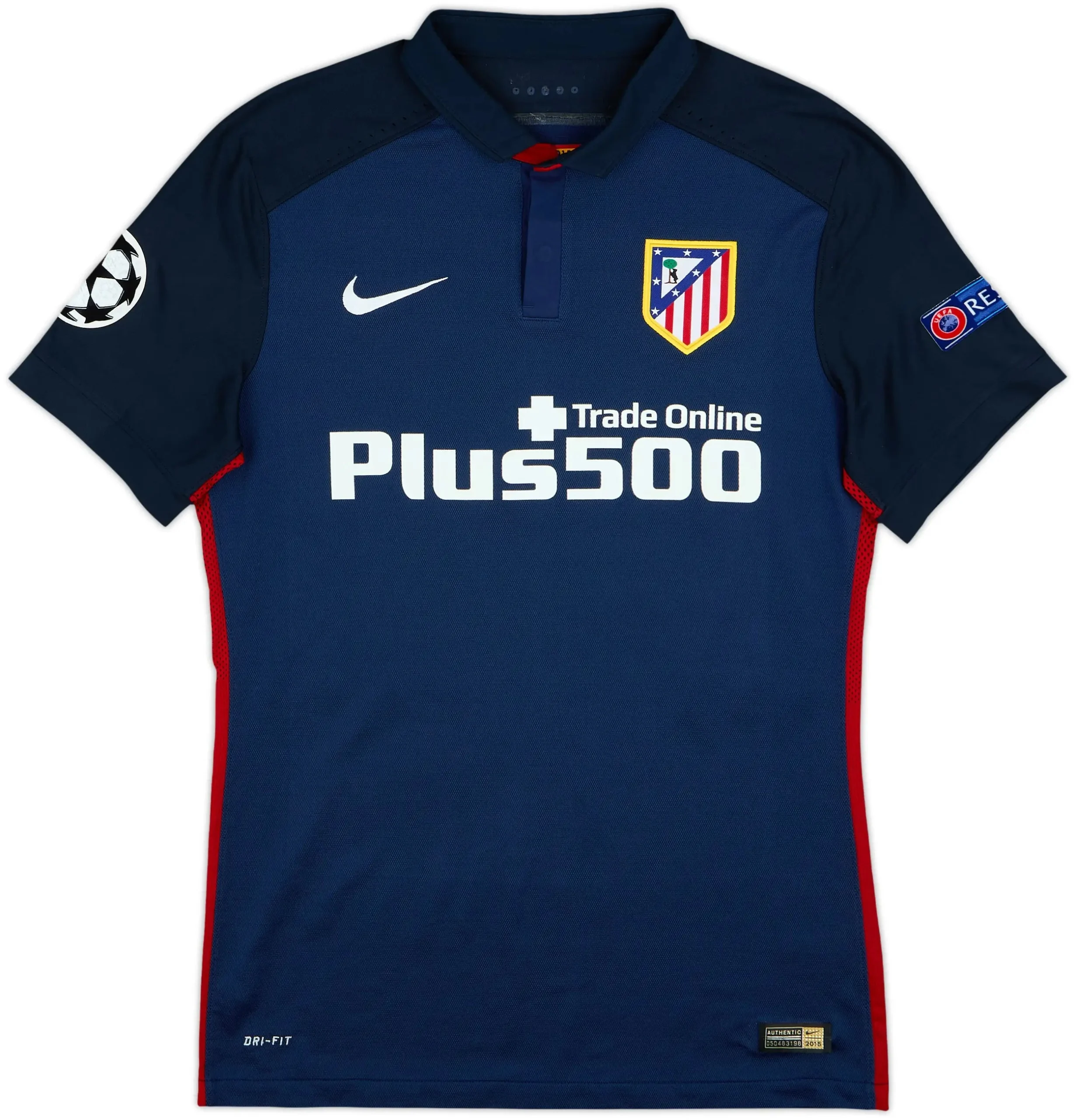 Atletico Madrid 2015/16 Away Jersey + Champions League Badge