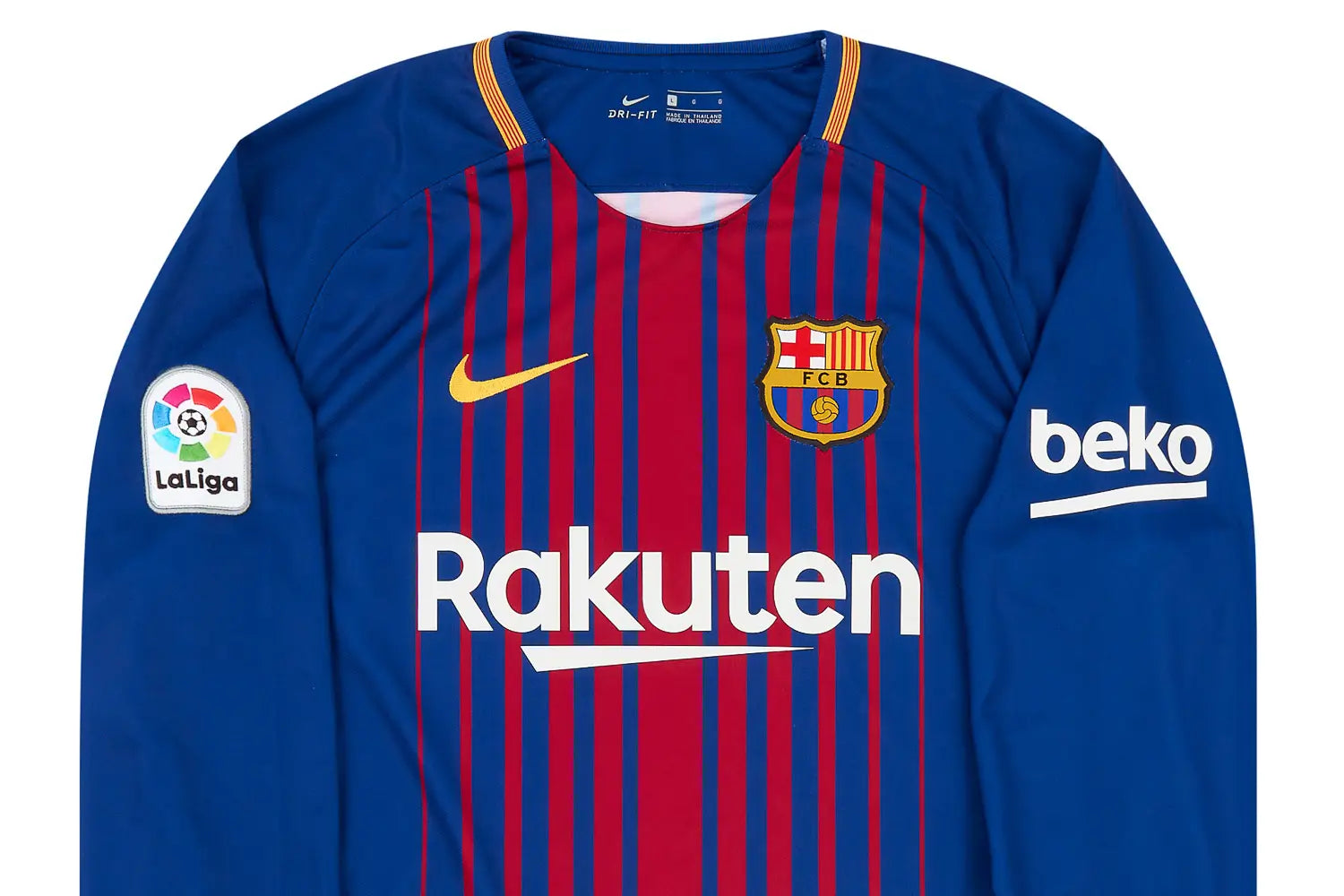 FC Barcelona 2017/18 Home Long Sleeve Jersey w/ La Liga badge
