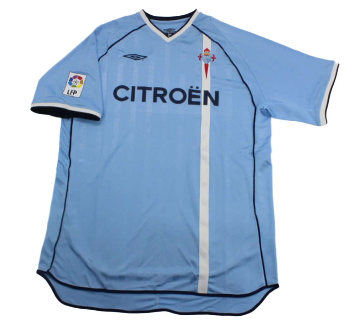 RC Celta de Vigo 2001/02 Home Jersey w/ La Liga patch