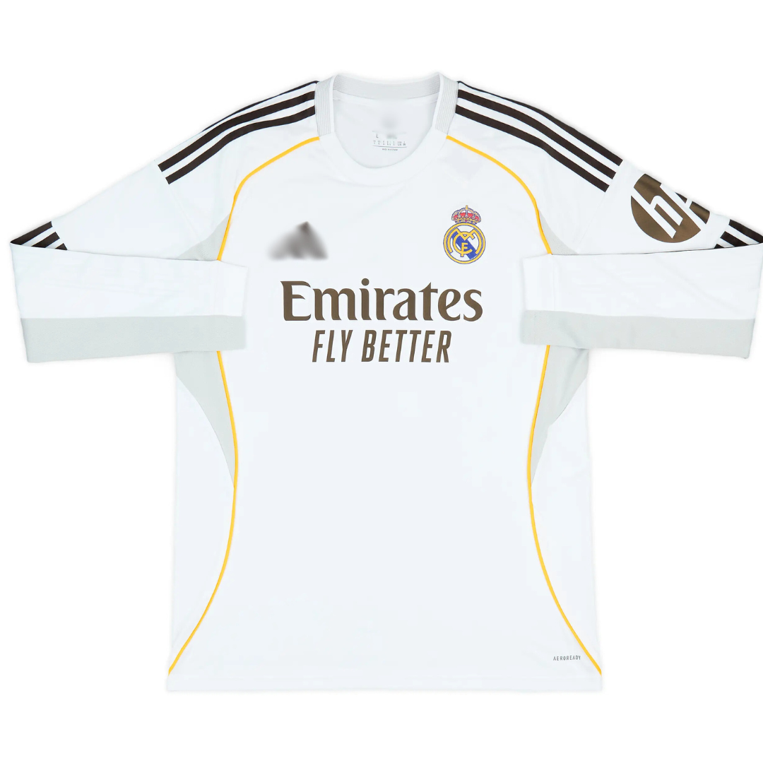 Real Madrid 2025/26 Home Long Sleeve Jersey
